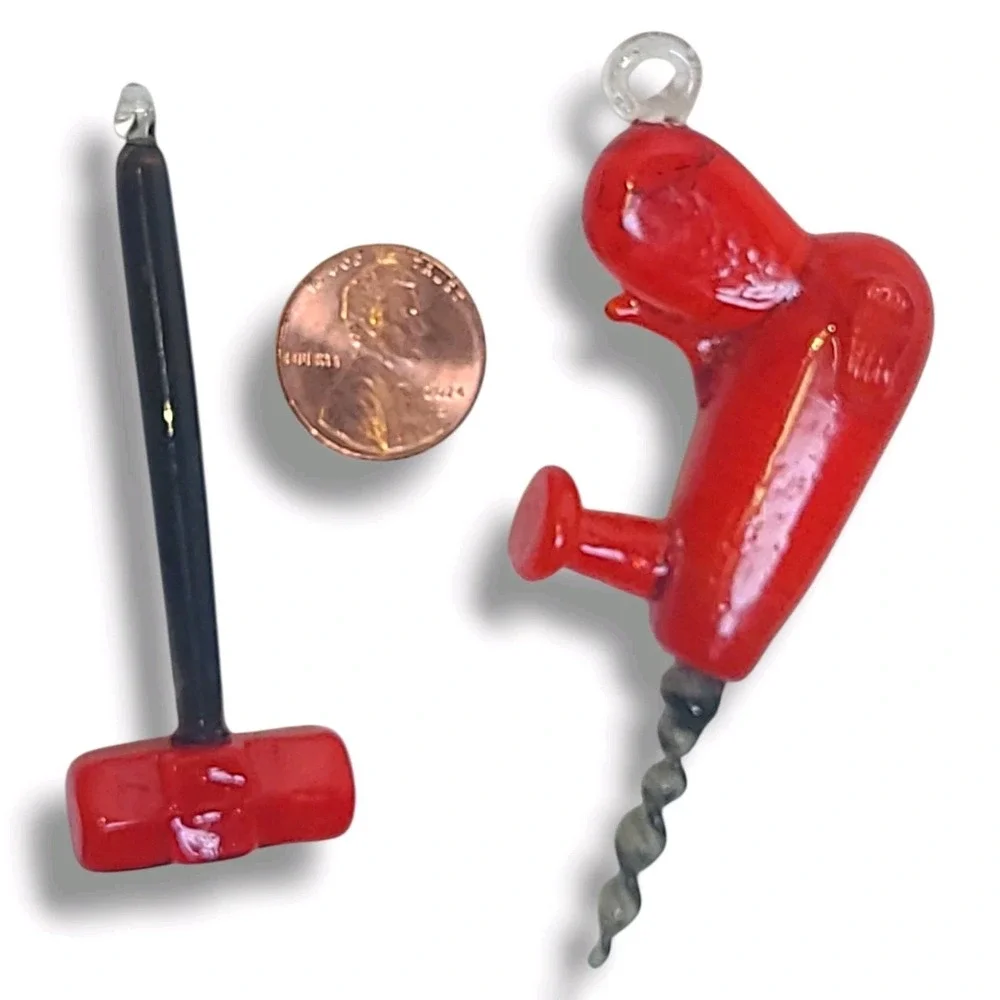 Hand Blown Glass‎ Christmas Ornaments Drill & Hammer Dad Tools